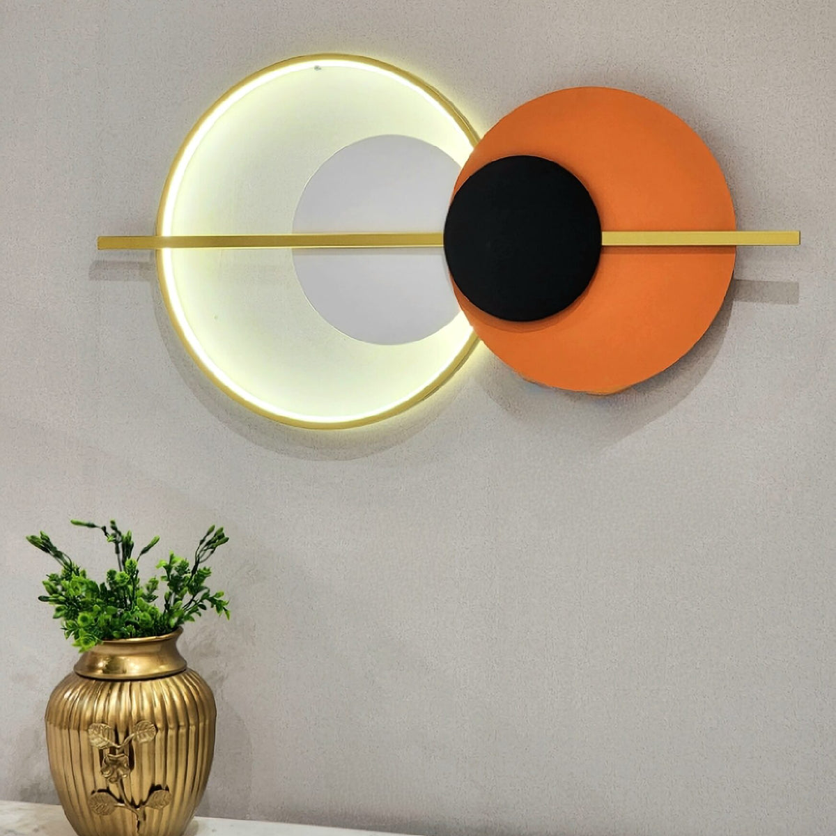 LED Modern Round Metal Wall Art Glimmora by Grover Lights