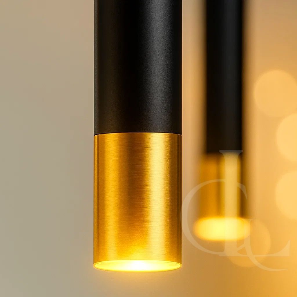 Modern Led Long Black Gold Pendant
