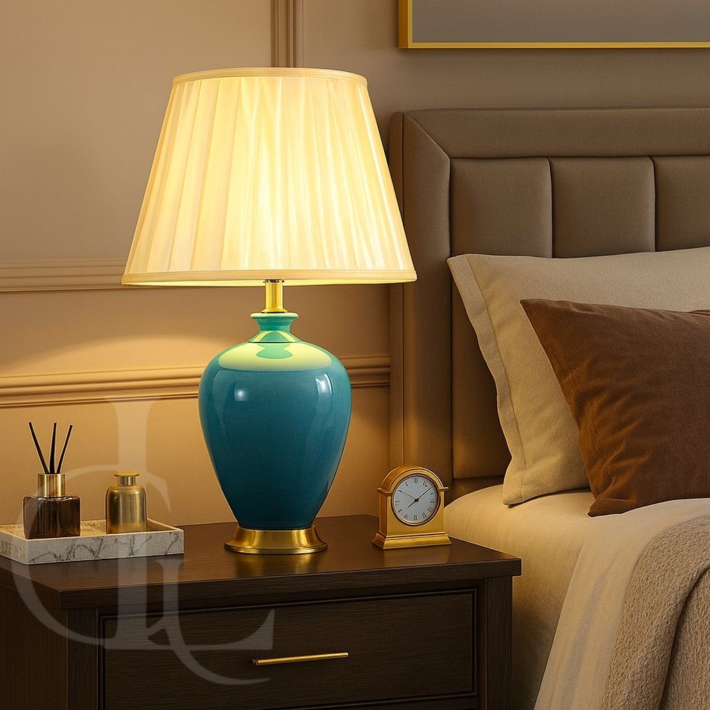 Aquatic Dreams (Sea Green, Ceramic) Table Lamp