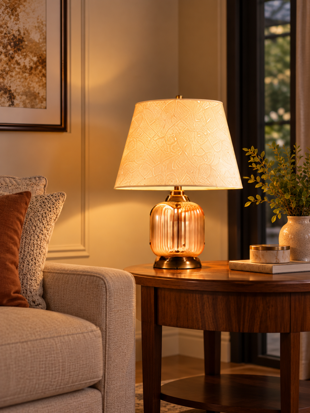 Ambrelle – Amber Glass Table Lamp