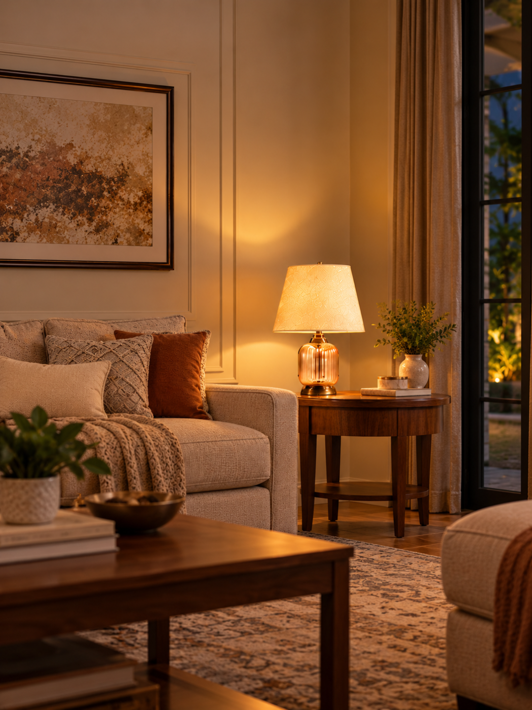 Ambrelle – Amber Glass Table Lamp