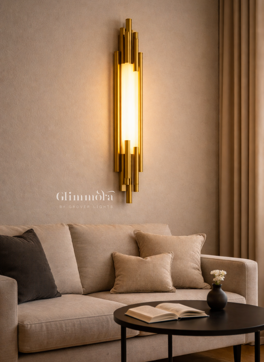 Opulent Column LED Wall Light in Gold Finish