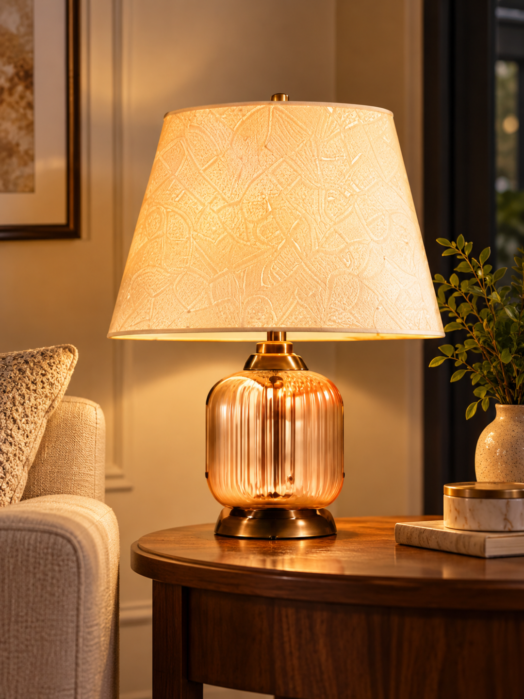 Ambrelle – Amber Glass Table Lamp