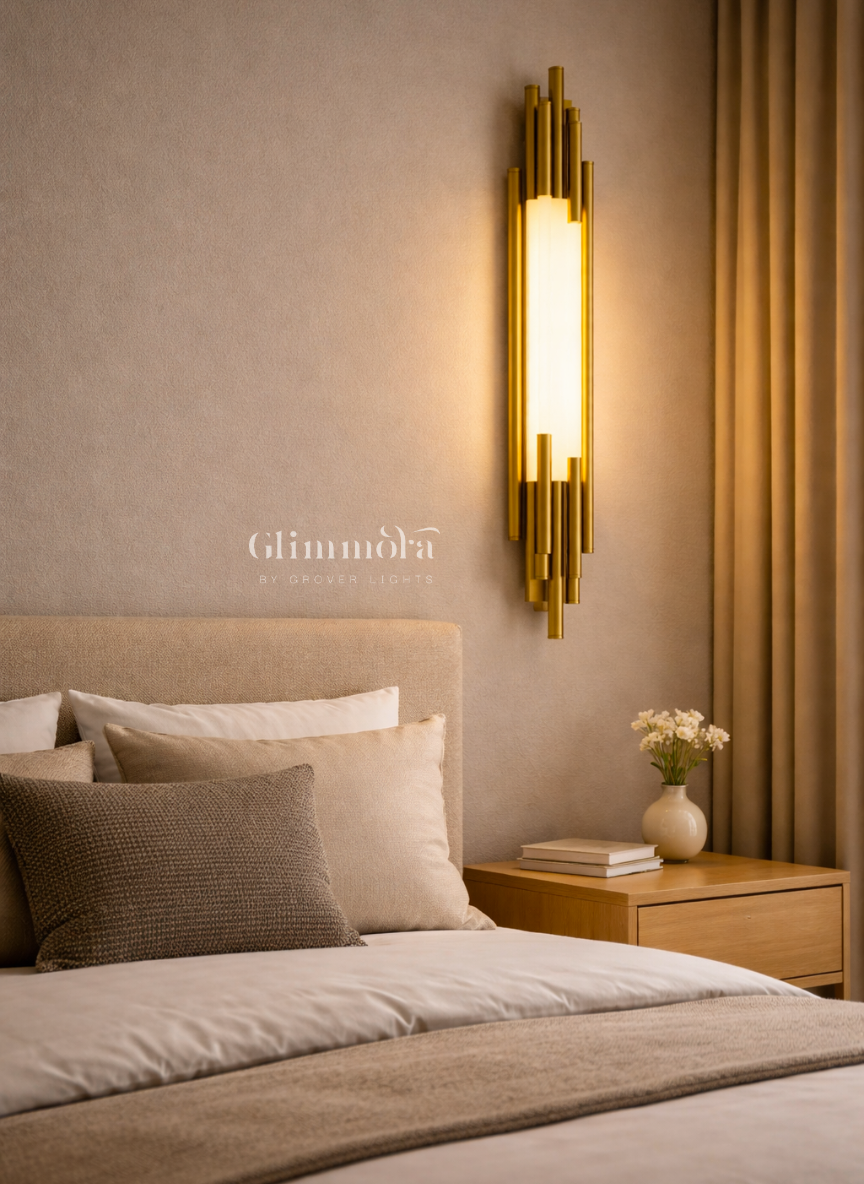 Opulent Column LED Wall Light in Gold Finish