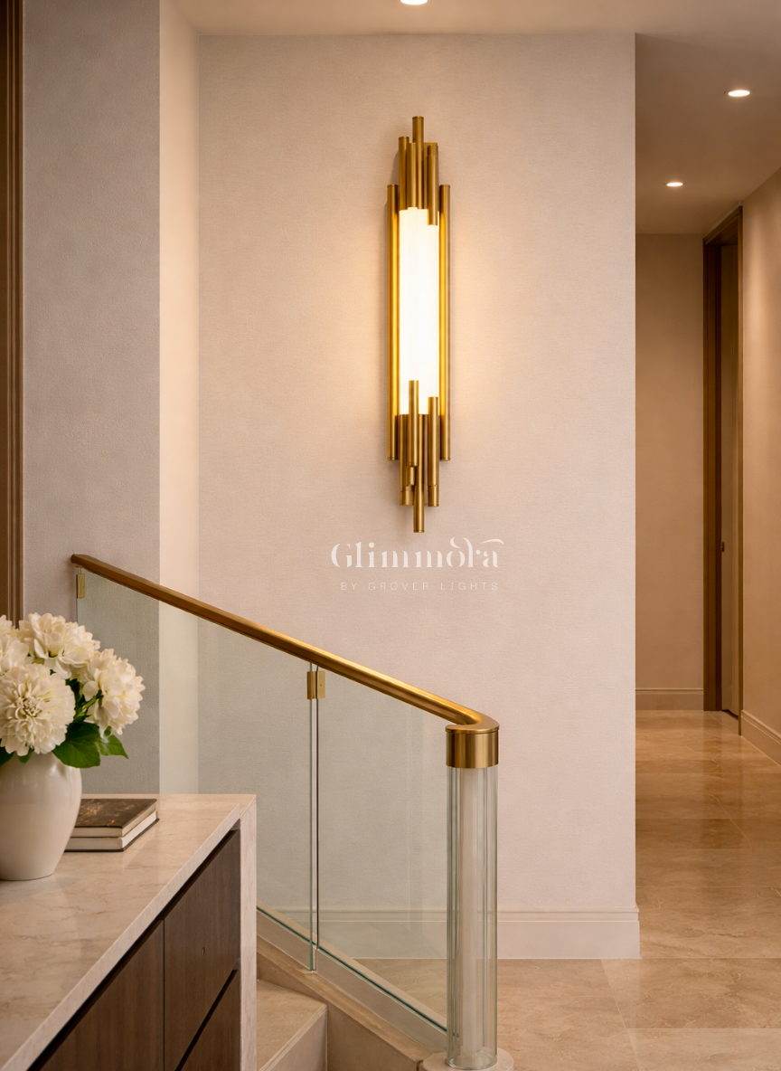 Opulent Column LED Wall Light in Gold Finish