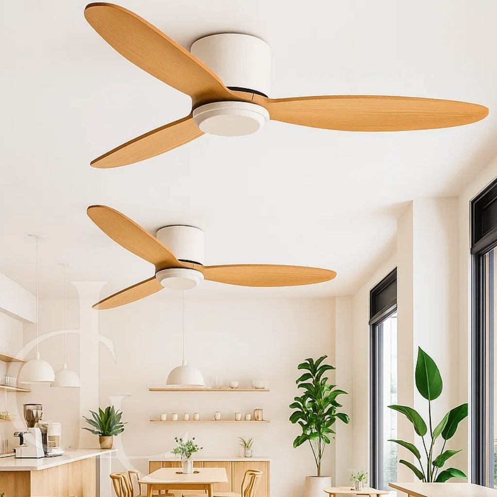 Wood Blades Ceiling Fan With Led Light