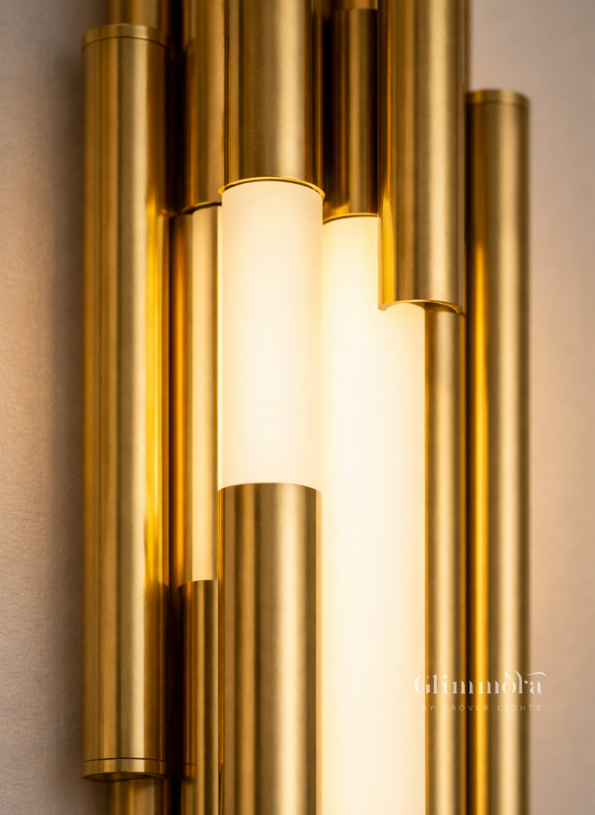 Opulent Column LED Wall Light in Gold Finish