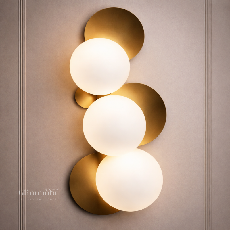 Modern Gold Globe Wall Light – 3 Ball LED Decorative Wall Lamp