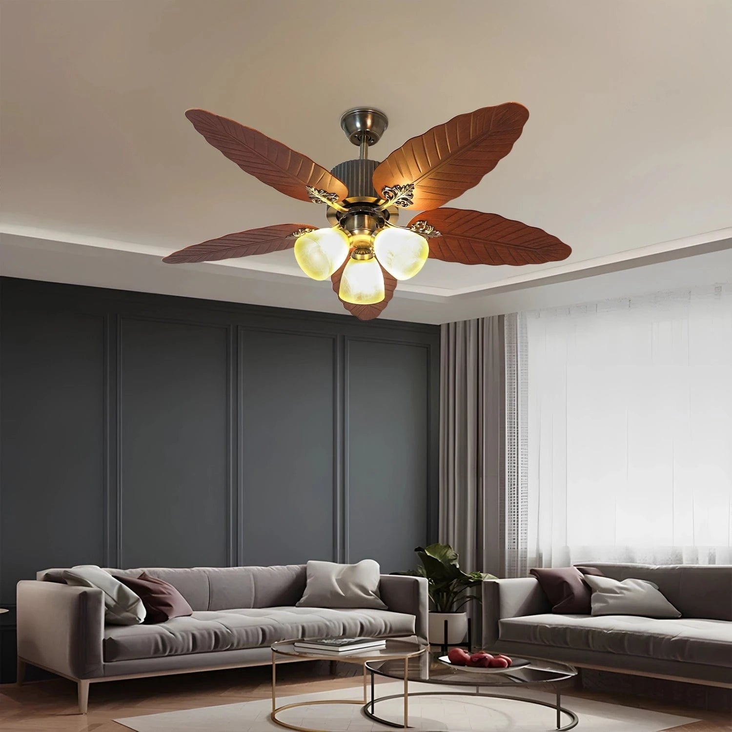 Tropical Breeze Wooden Ceiling Fan