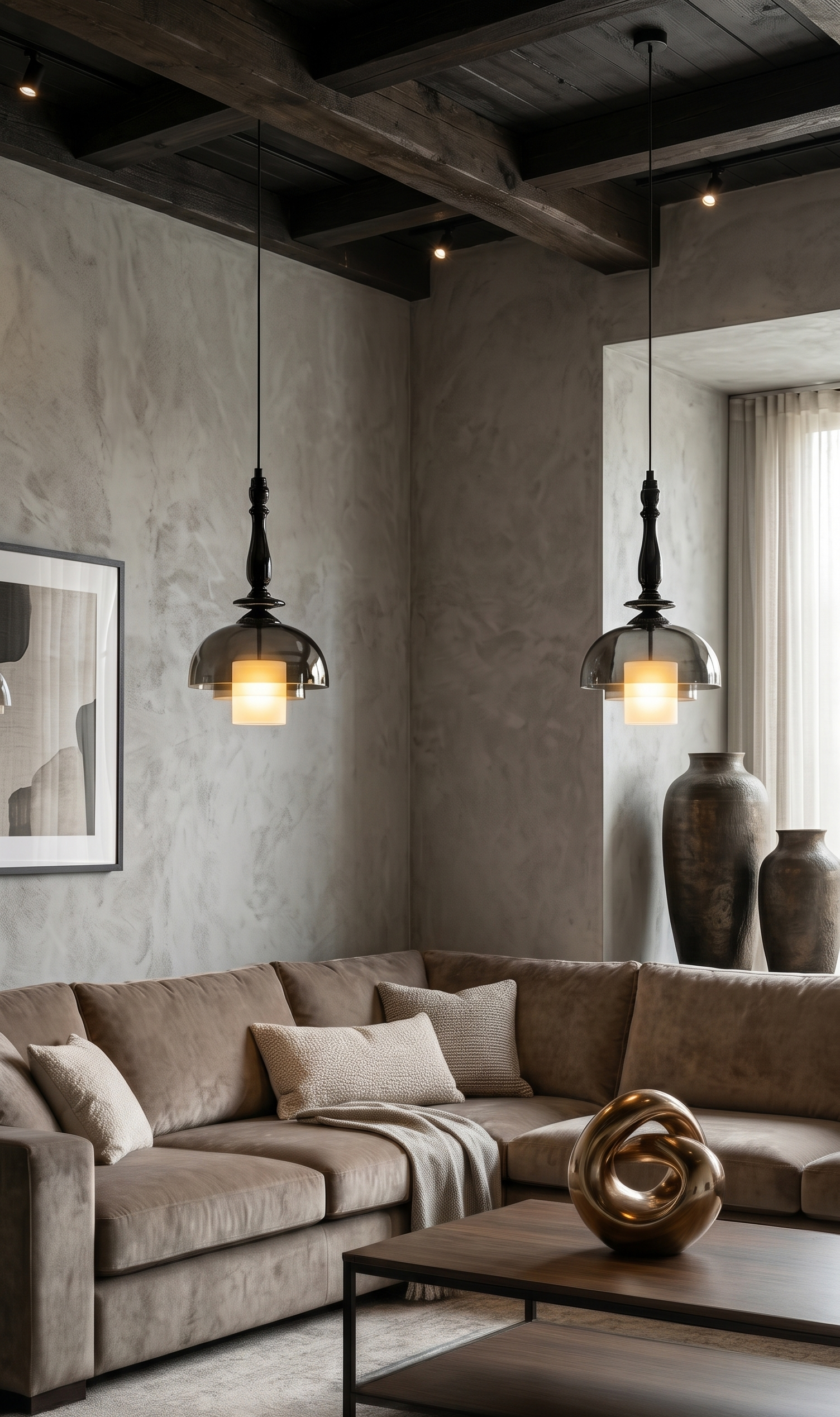 Mystic Opera(Glass, Smoke) Hanging Light