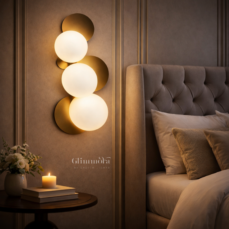 Modern Gold Globe Wall Light – 3 Ball LED Decorative Wall Lamp