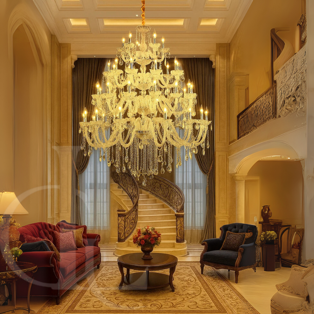 Whispers of Royals (Large, Glass) Double Height Chandelier