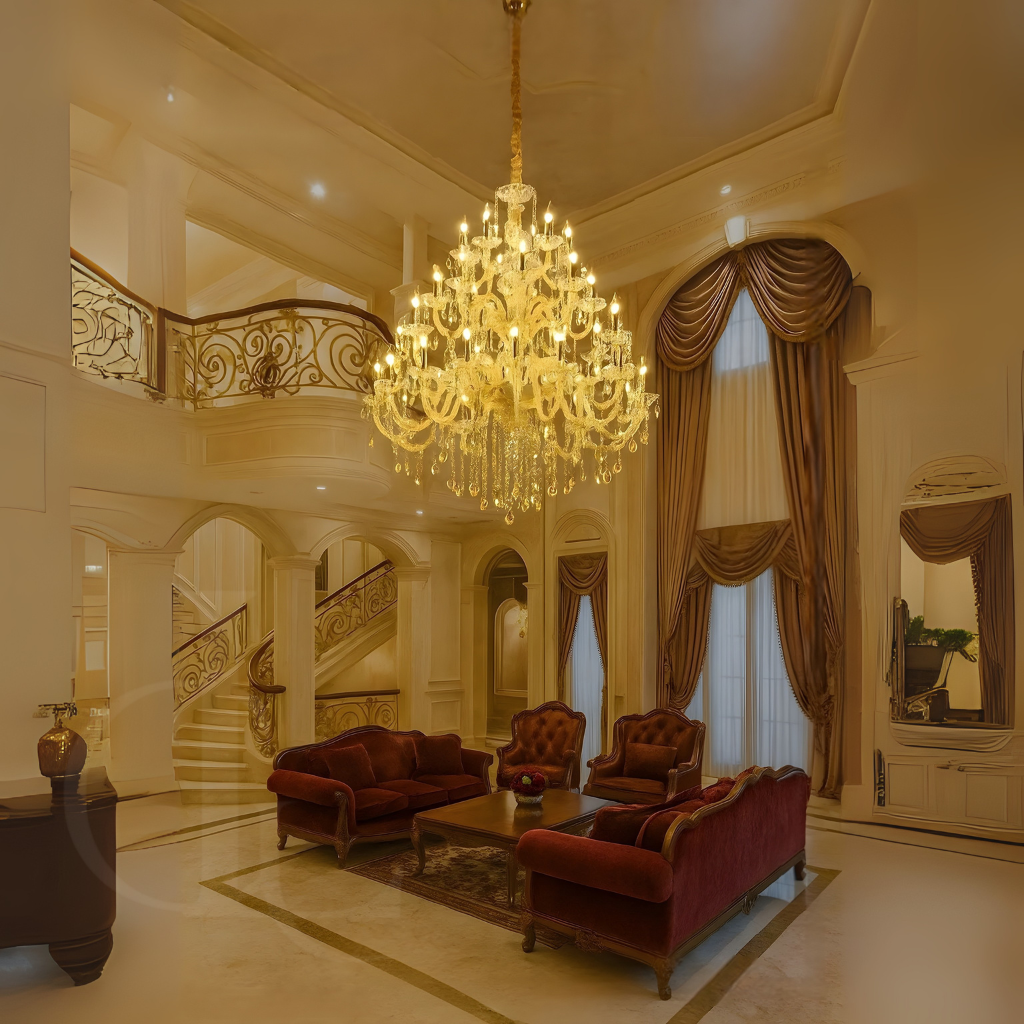 Whispers of Royals (Large, Glass) Double Height Chandelier