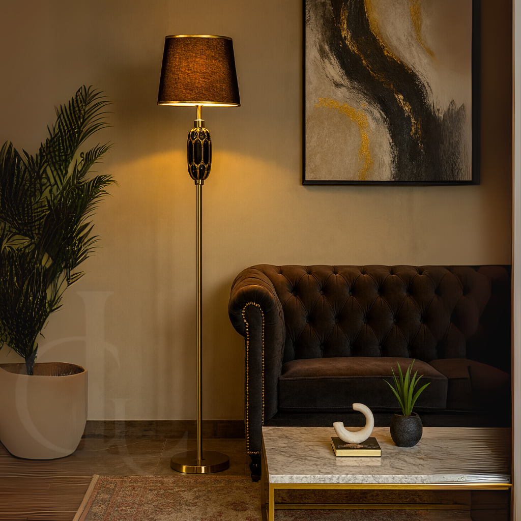 Asteria Ceramic Floor Lamp - Black