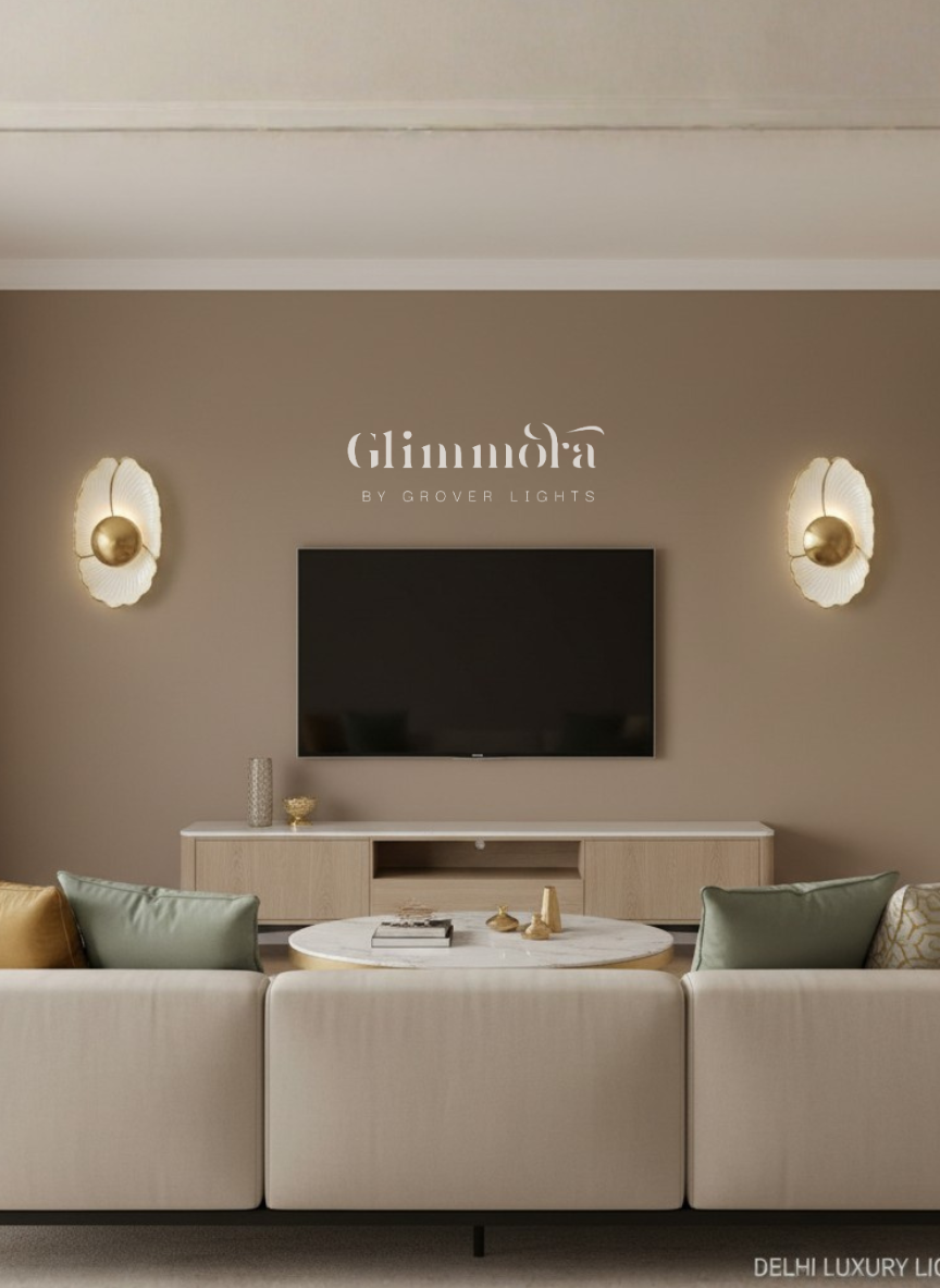 Aura Bloom Glass & Brass LED Wall Light