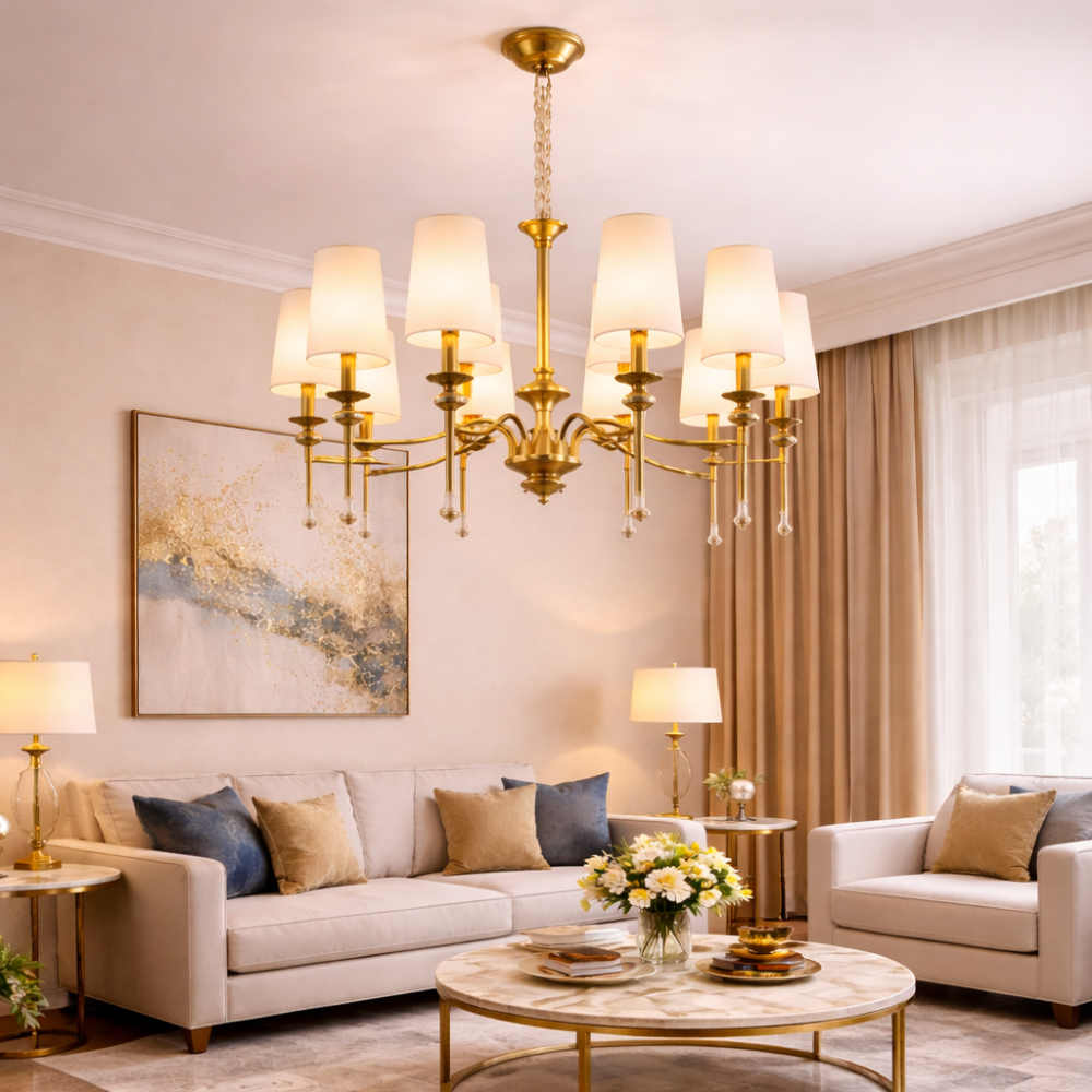 Regalia Gold Shade Chandelier