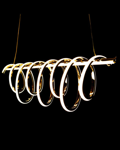 Spiral Ribbon Linear LED Chandelier