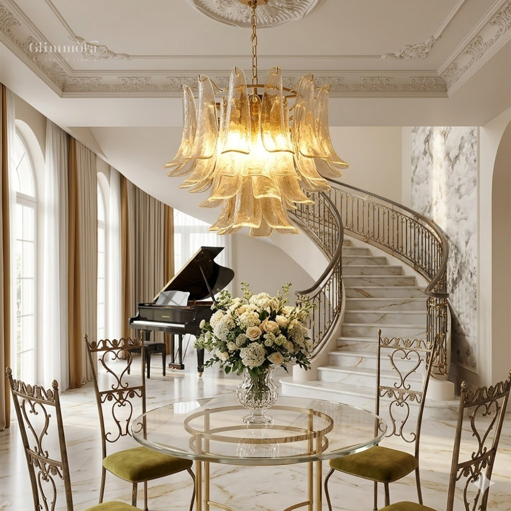 Luxury Layered Glass Petal Chandelier 800MM