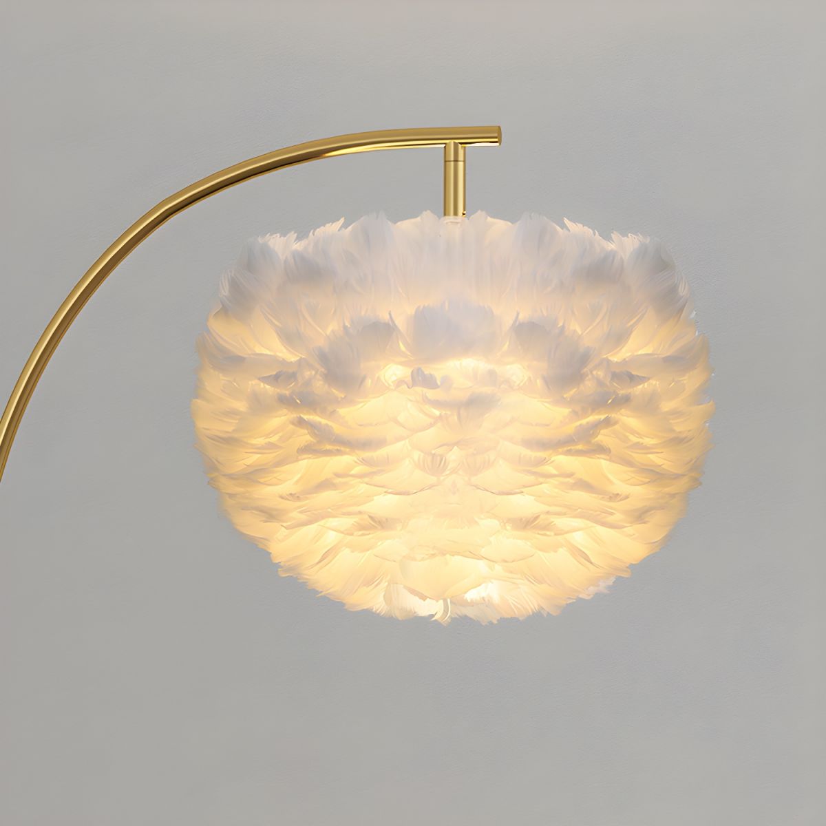Blissful Moment (Feather, Gold) Floor Lamp