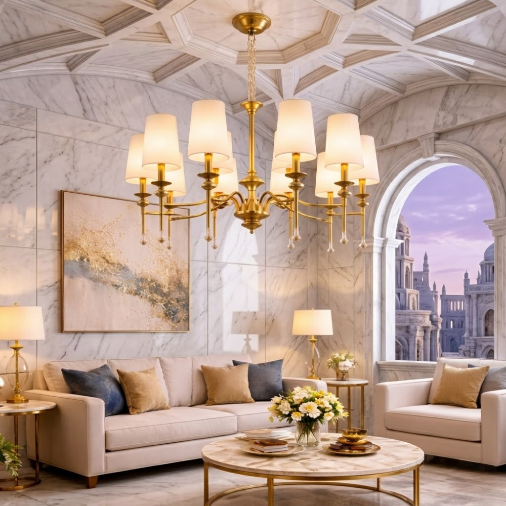 Regalia Gold Shade Chandelier