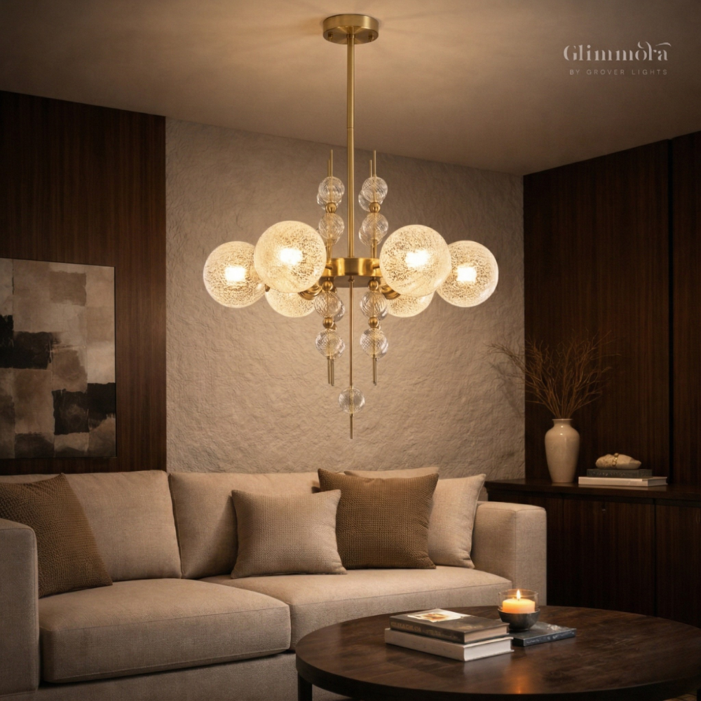 Lumière Globe Gold Chandelier