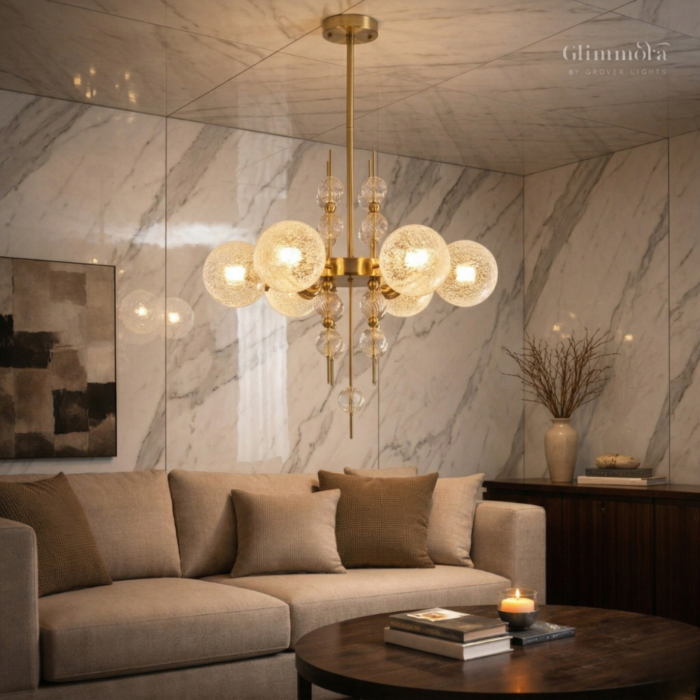 Lumière Globe Gold Chandelier