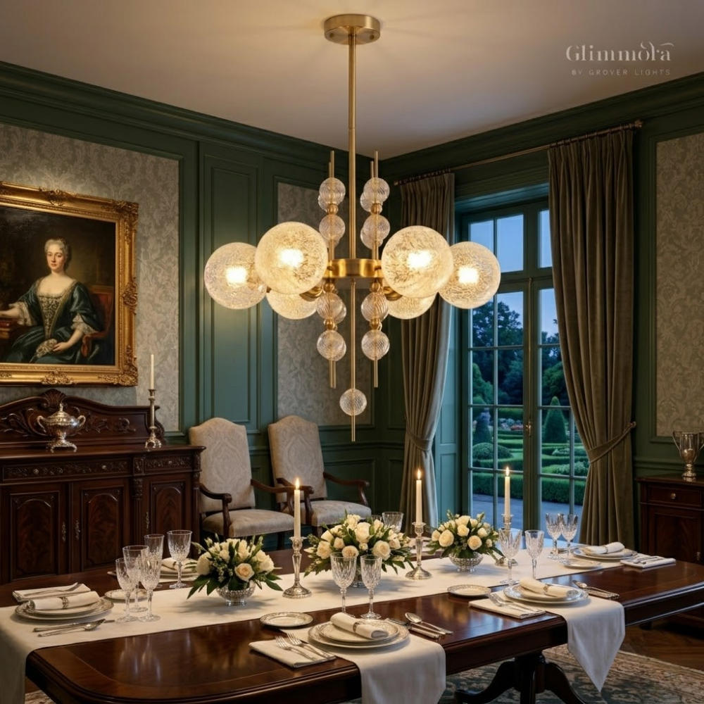 Lumière Globe Gold Chandelier
