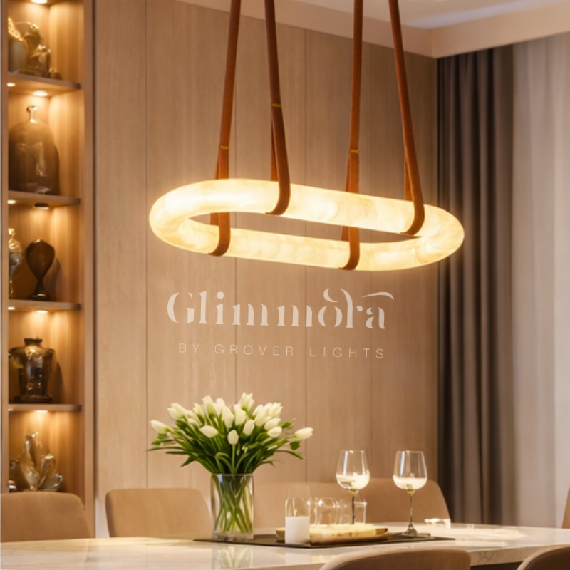 Alvora Alabaster Linear Chandelier – 1500mm Luxury Hanging Lamp