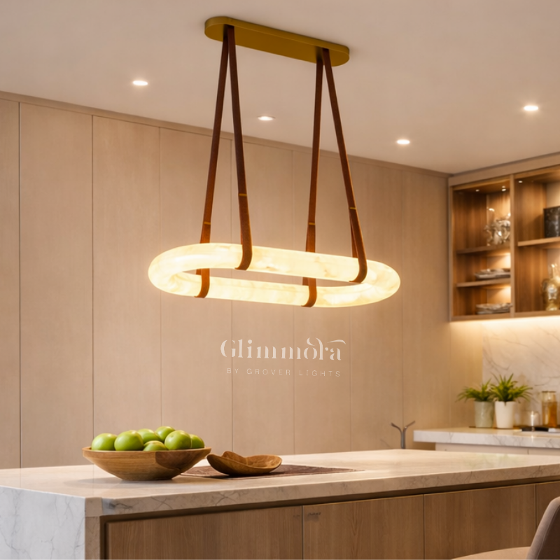 Alvora Alabaster Linear Chandelier – 1500mm Luxury Hanging Lamp