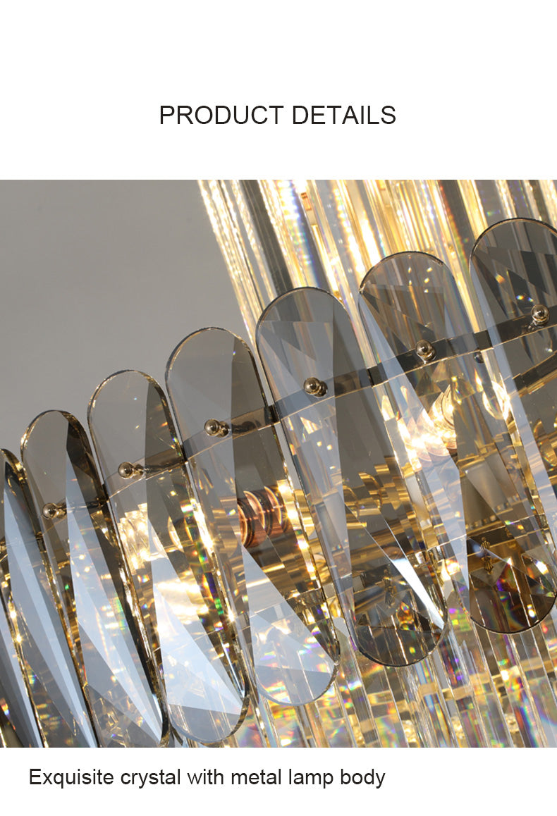 Crystal Multilayer Double Height Chandelier