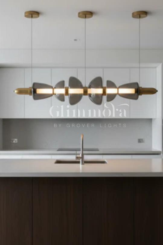 Separating Shadows (Smokey, 1100mm, Gold) Chandelier