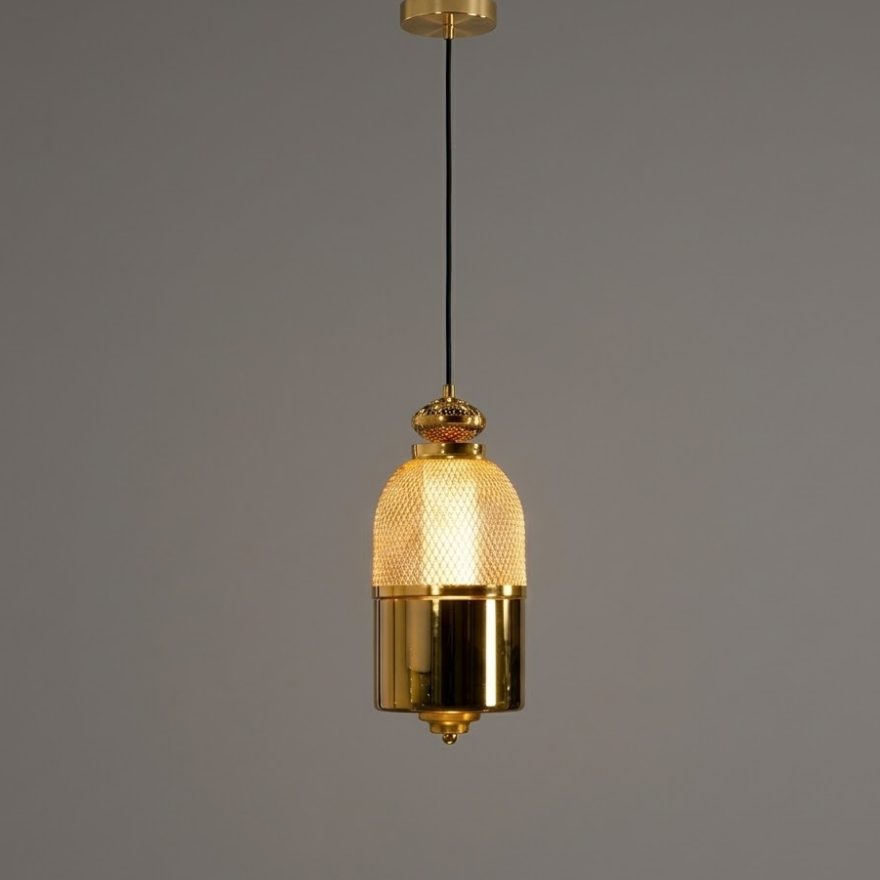 Luxury Gold Textured Glass Pendant Light