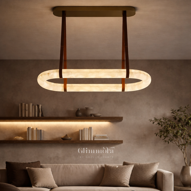 Alvora Alabaster Linear Chandelier – 1500mm Luxury Hanging Lamp