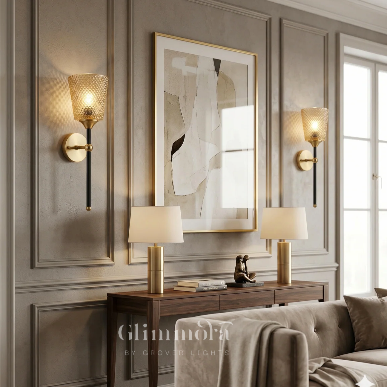 Amber Lattice Wall Light