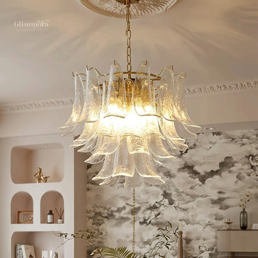Luxury Layered Glass Petal Chandelier 800MM