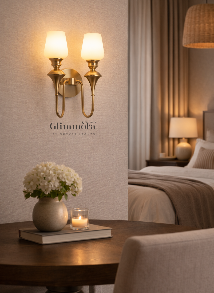 Classic Duo Brass Finish (Glass) Wall Sconce