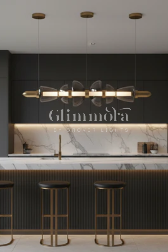 Separating Shadows (Smokey, 1100mm, Gold) Chandelier