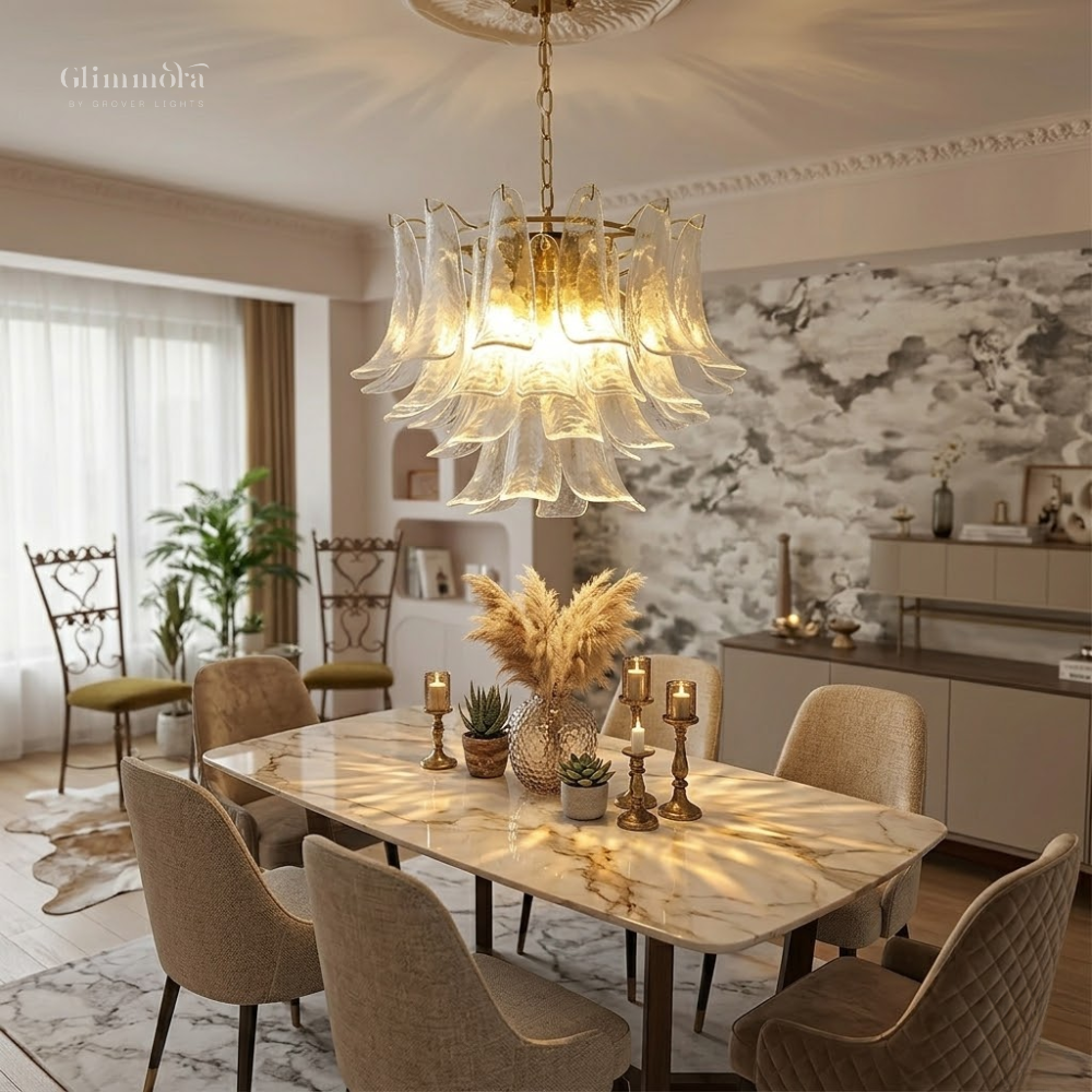 Luxury Layered Glass Petal Chandelier 800MM