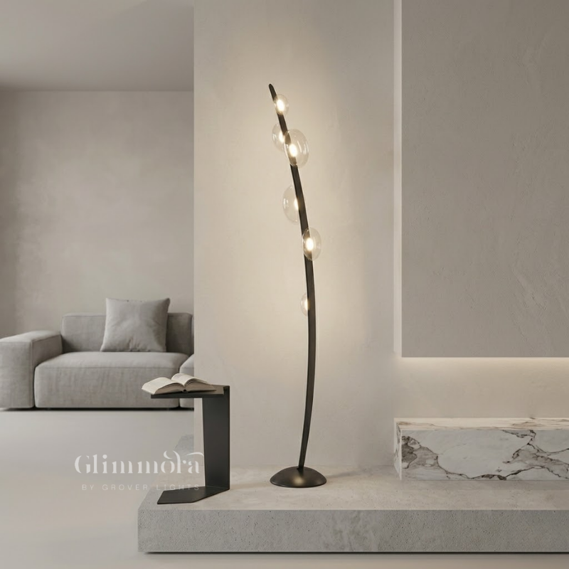 Modern Curved Globe Floor Lamp