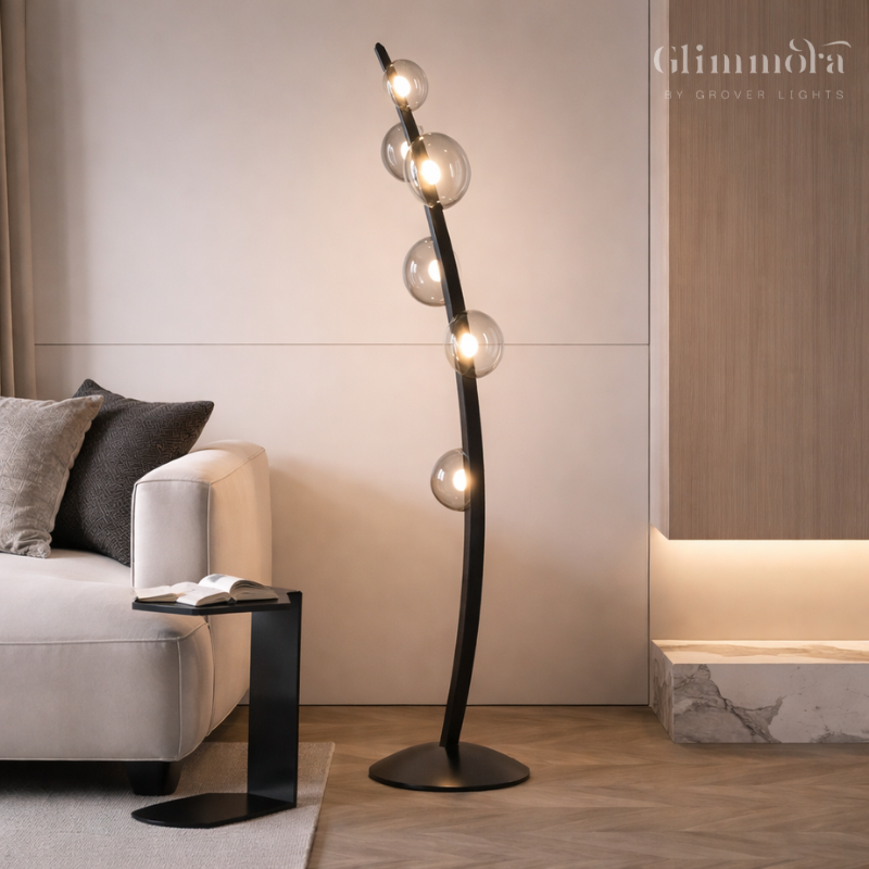 Modern Curved Globe Floor Lamp