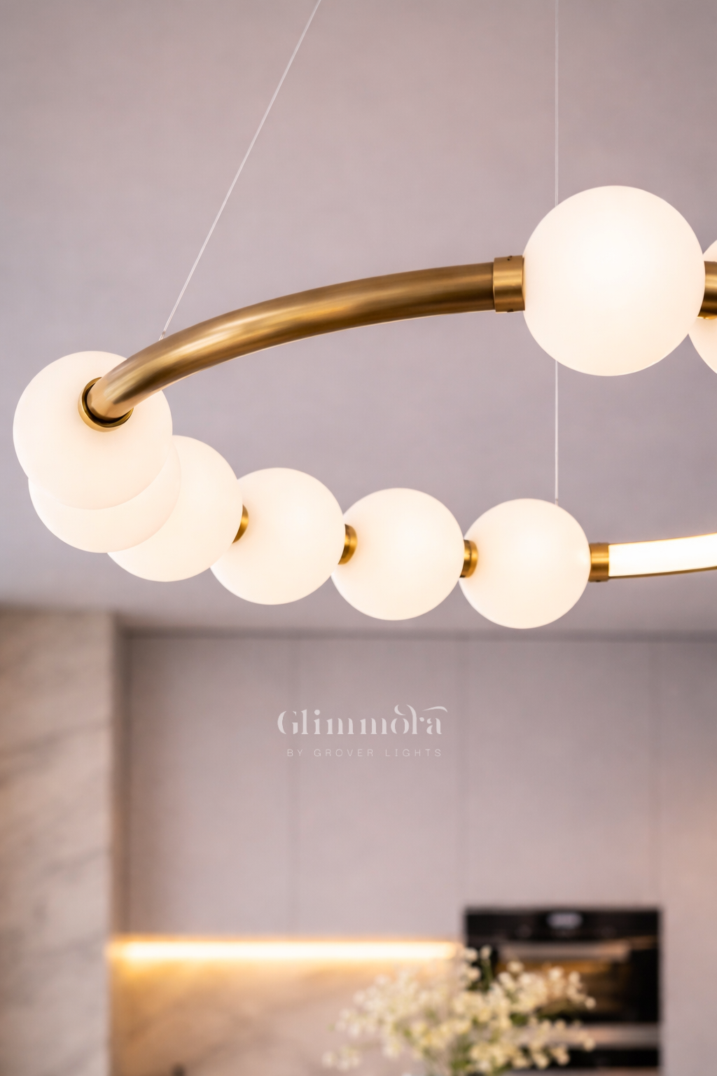 Orbital Opal Glass Ring LED Chandelier