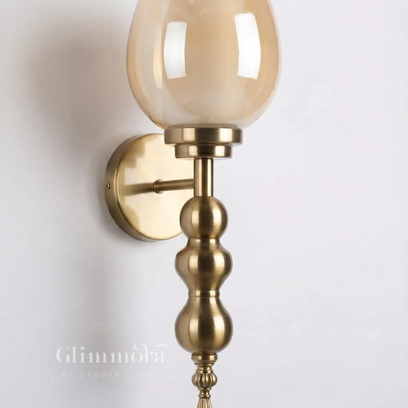 Cognac Amber Glass Wall Light