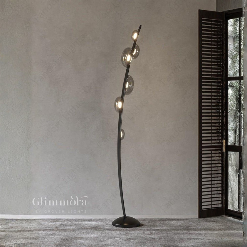 Modern Curved Globe Floor Lamp