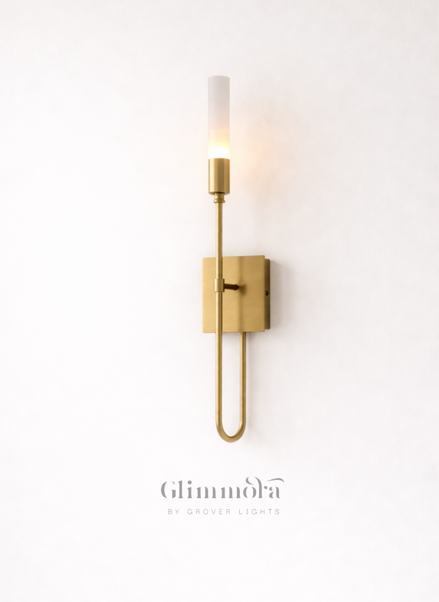 Aura Solo Brass Tube Wall Light