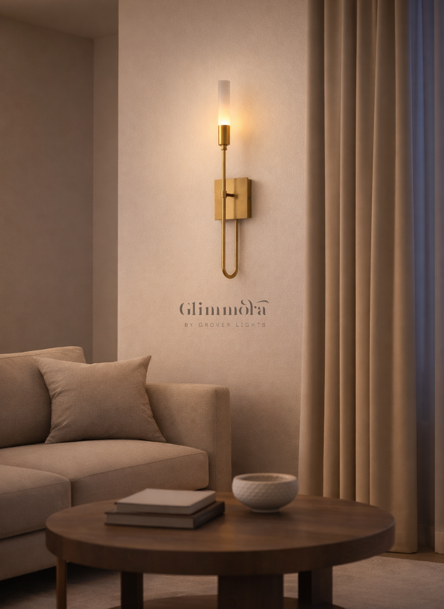 Aura Solo Brass Tube Wall Light