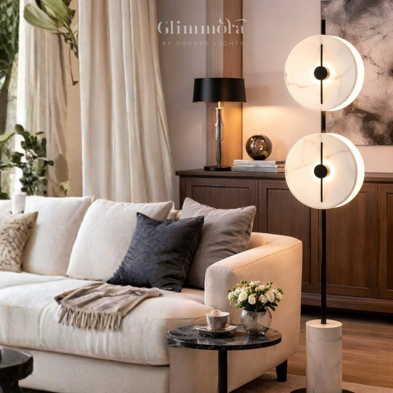 Modern Marble Disc Floor Lamp