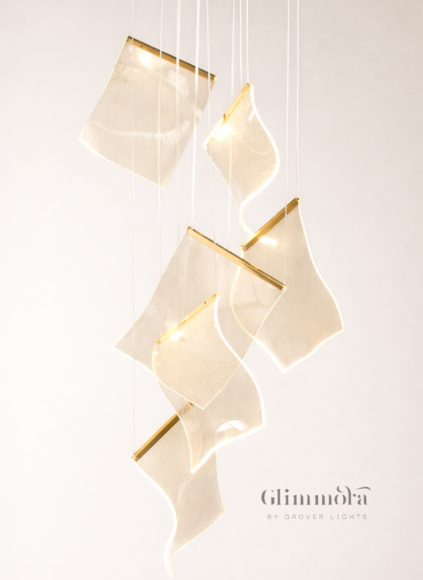 Athens Drift Glass Pendant Cluster Light (6 Pendants)