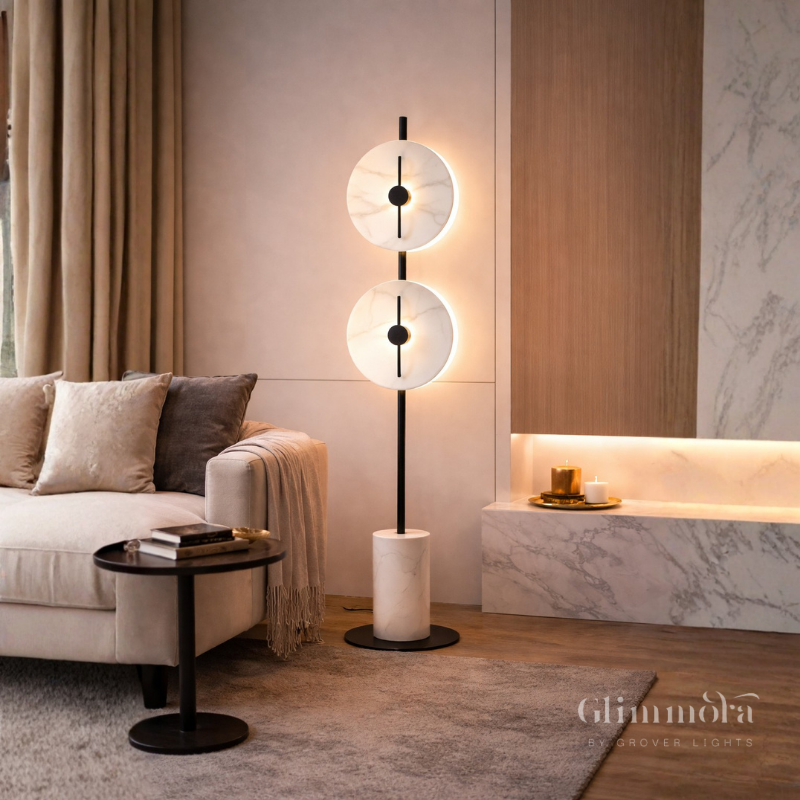 Modern Marble Disc Floor Lamp