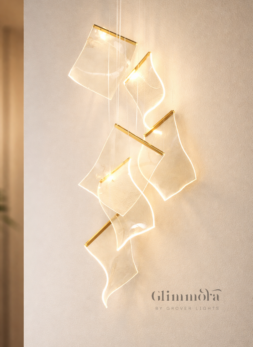 Athens Drift Glass Pendant Cluster Light (6 Pendants)