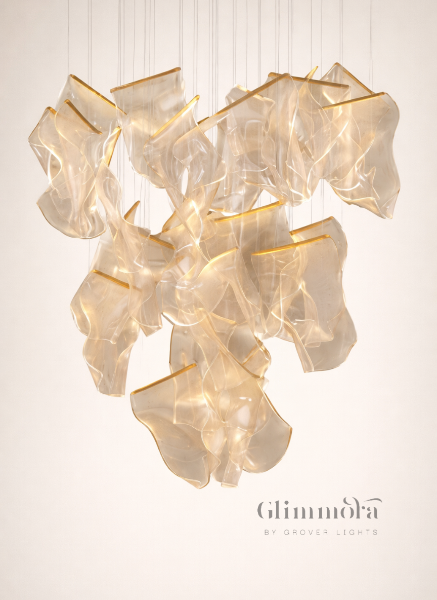 Athens Drift Glass Pendant Cluster Light (20 Pendants)